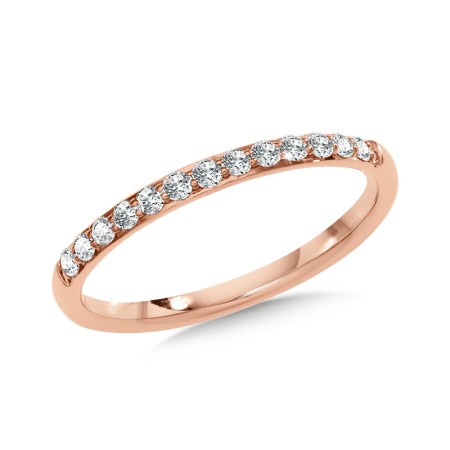 1.00 - 0.15 TDW - Prong Set Round Diamond Wedding Bands-015-Rose