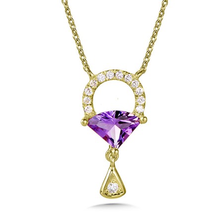Horseshoe Diamond and Amethyst Necklace