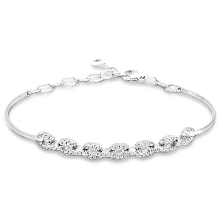 14K White Gold Cable Chain Diamond Bracelet - LDD413-W