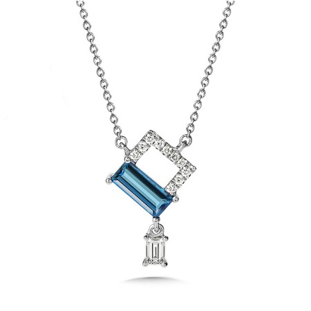 London Blue Topaz and Diamond Necklace