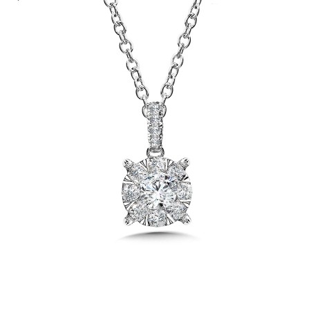 Mirage Cluster Diamond Pendant | PDA025-W | Valina Fine Jewelry