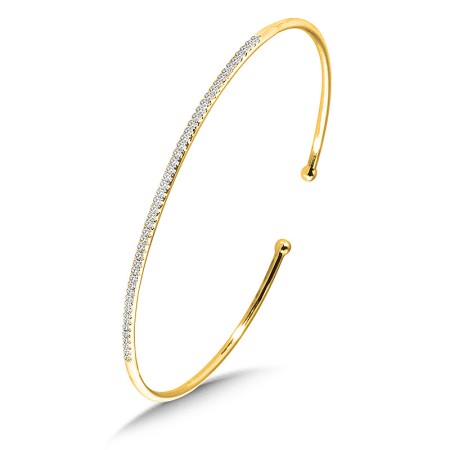 14K Yellow Gold Classic Pave Diamond Bangle - LDD415-Y