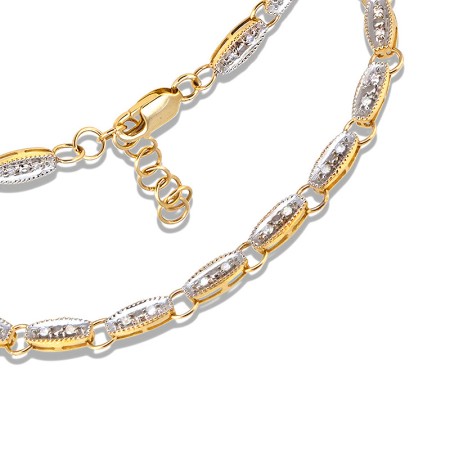 Yellow and White Diamond Chain Bracelet - LDD426-Y