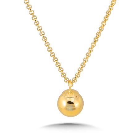 14K Yellow Gold Plated Sterling Silver Dangle Ball Pendant - PSS003-Y
