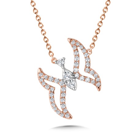 Asymmetrical Butterfly Necklace | PDD3133-PW