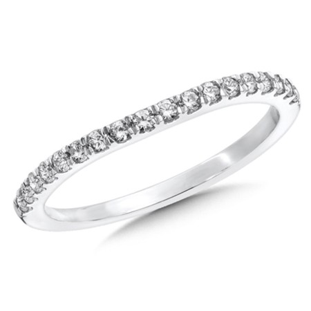 Pave set Curved Diamond Wedding Band 14k White Gold (1/4ct. tw.)