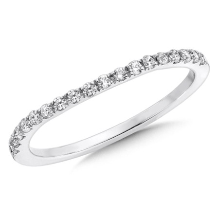 Pave set Curved Diamond Wedding Band