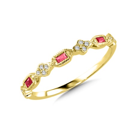 Yellow Gold Ruby and Diamond Ring