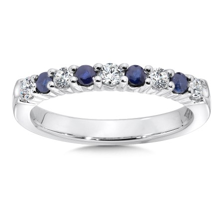 Diamond and Sapphire Anniversary Band