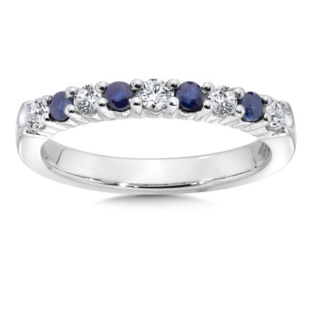 Diamond and Sapphire Anniversary Band