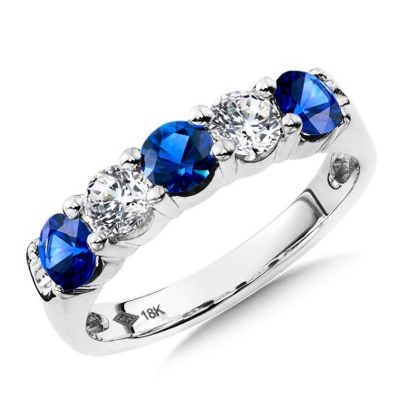 Diamond and Sapphire Anniversary Band