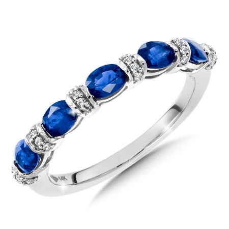 Diamond and Sapphire Anniversary Band