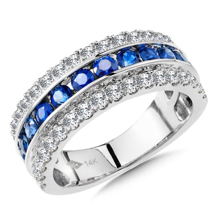Diamond and Sapphire Anniversary Band