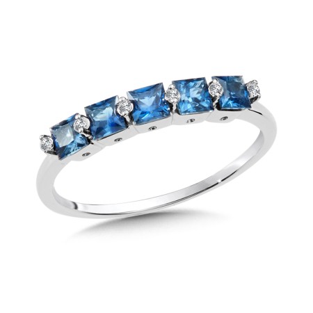 Diamond and Sapphire Anniversary Band