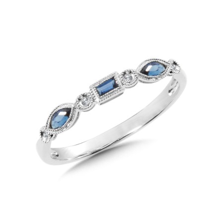 Diamond and Sapphire Stackable Band