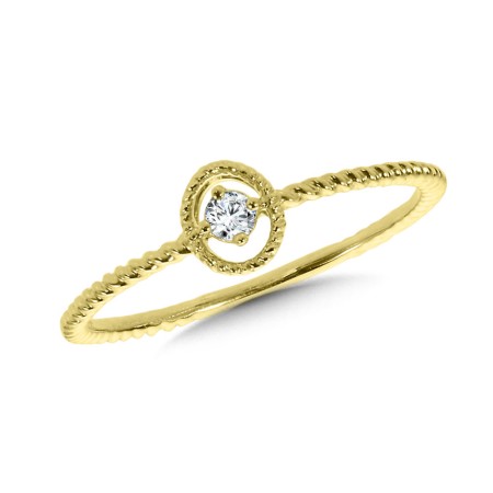 Decorative Oval Solitaire Diamond Fashion Ring in 10K Yellow Gold