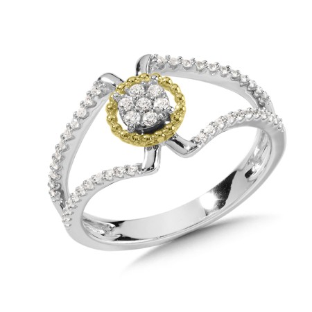 14K Gold Two-Tone Diamond Ring
