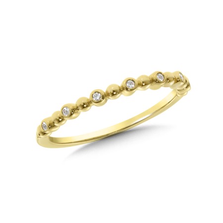 14K Yellow Gold Diamond Stackable Ring
