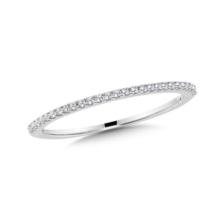 10K White Gold Diamond Stackable Ring