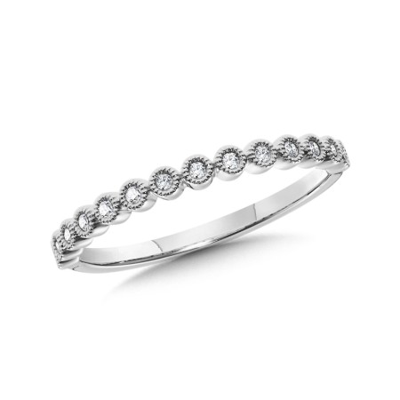 10K White Gold Diamond Stackable Ring