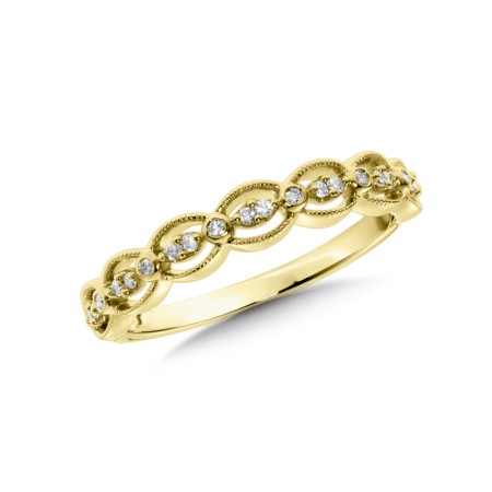 14K Yellow Gold Diamond Stackable Ring