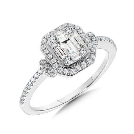 14K White Gold Diamond Ring
