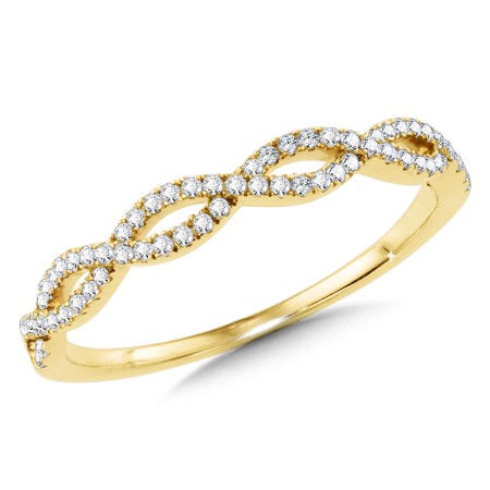 14K Yellow Gold Criss Cross Stackable Band - CDD3103-Y
