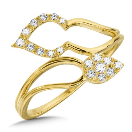 Asymmetrical Bypass Diamond Ring