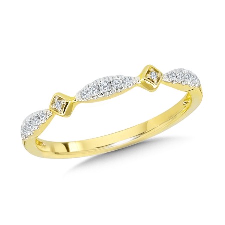 10K Diamond Stackable Band
