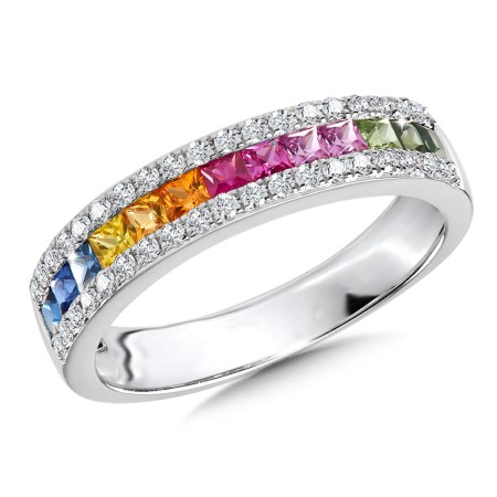 Sapphire and Diamond Rainbow Channel Band