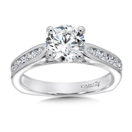 Classic Elegance Collection Engagement Ring With Channel-Set Diamond Side Stones