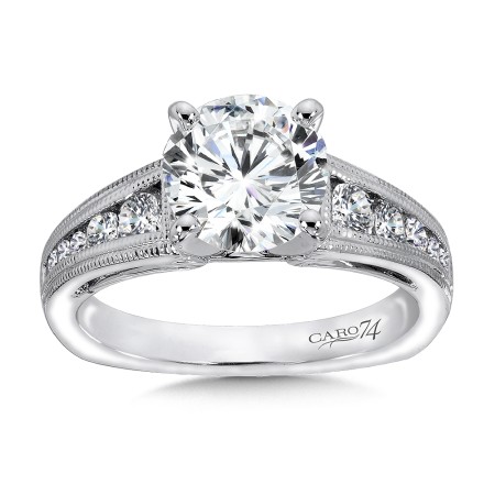 Grand Opulance Collection Diamond Engagement Ring With Side Stones