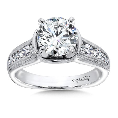 Grand Opulance Collection Diamond Engagement Ring With Channel Set Side Stones