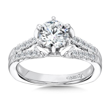 Modernistic Collection Six-Prong Split Shank Diamond Engagement Ring