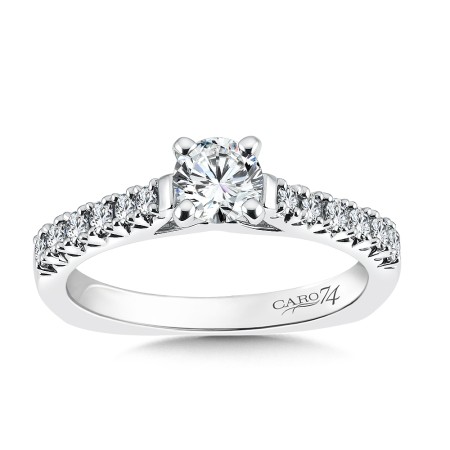 Classic Elegance Collection Engagement Ring With Diamond Side Stones