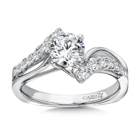Modernistic Collection Diamond Criss Cross Engagement Ring