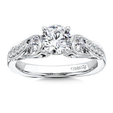 Inspired Vintage Collection Engagement Ring With Diamond Side Stones