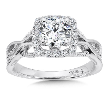 Modernistic Collection Halo Engagement Ring