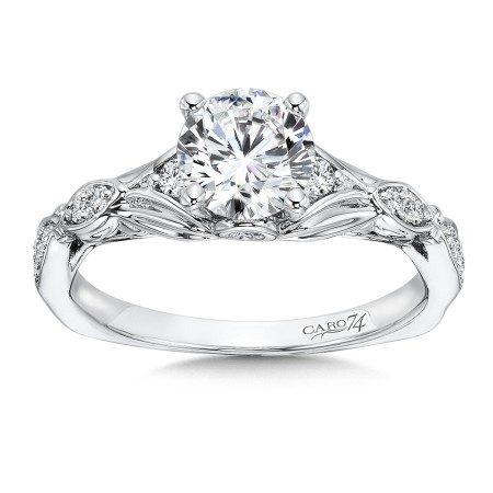 Inspired Vintage Collection Engagement Ring With Diamond Side Stones