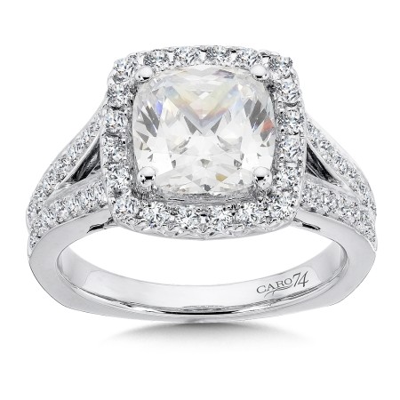 Grand Opulance Collection Cushion Shape Center Halo Engagement Ring