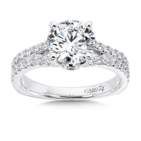 Split Shank Engagement Ring with Side Stones