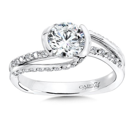 Criss Cross Diamond Engagement Ring