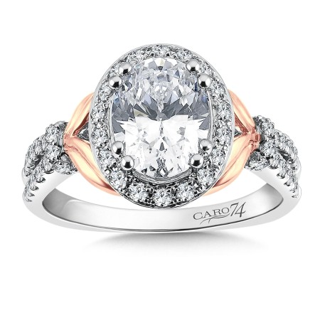 Oval Shape Halo Engagement Ring