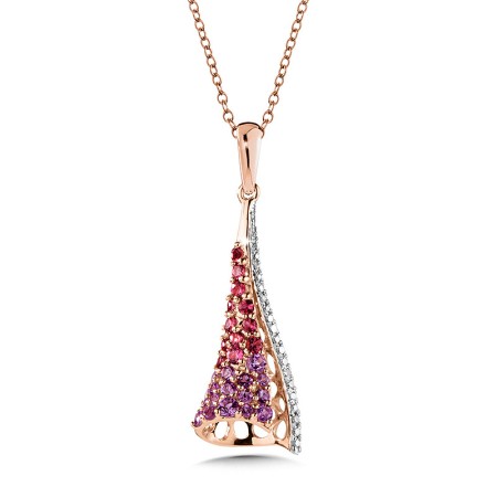 Diamond, Amethyst, and Pink Tourmaline Pendant
