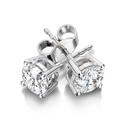 0.20 TDW - Four Prong Diamond Solitaire Earrings