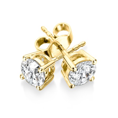 0.40 TDW - Four Prong Diamond Solitaire Earrings