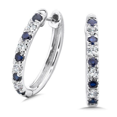 Pave set Diamond Oval Reflection Hoop Earrings