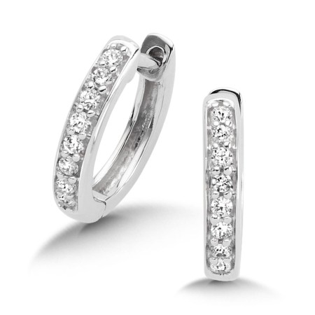 Pave set Diamond Huggy Hoop Earrings