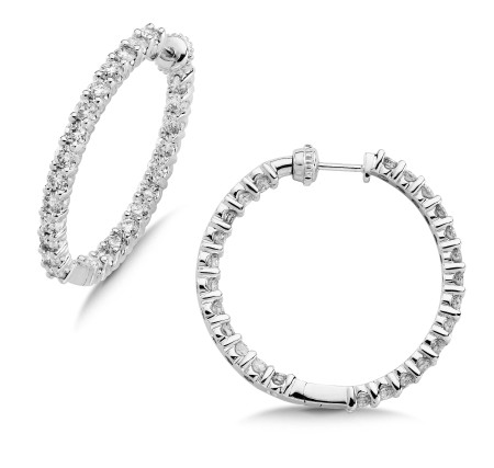 Pave set Diamond Reflection Hoops