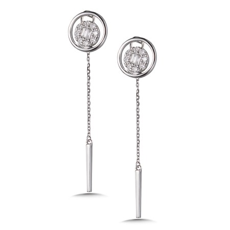 14K White Gold Diamond Earrings